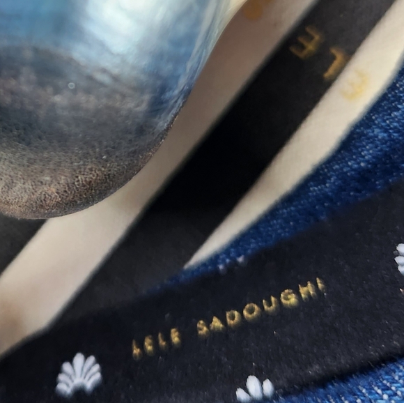 LELE SADOUGHI Dark Indigo Blue Jean Rhinestones Glitz Top Knot Denim Headband OS - Picture 4 of 8